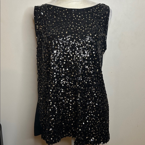 LOFT Black Sequin Blouse - Picture 5 of 7